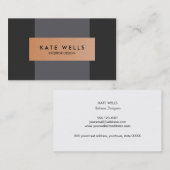 銅モダンと暗紫色の色ブロックデザイナー 名刺 (正面/裏面)