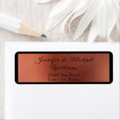 銅モダンと黒のエレガントな結婚式 ラベル (インサイチュ)