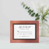 銅モダンと黒のエレガントな結婚式 出欠カード (スタンド正面)