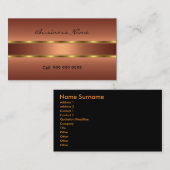 銅モダンオレンジエレガント色の名刺 名刺 (正面/裏面)