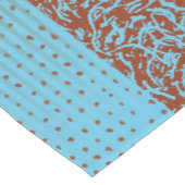 銅モダンティール(緑がかった色)ブルーブラックジオメトリックパターン ショートテーブルランナー (コーナー)