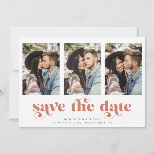 銅モダンバラ金ゴールド大理石日付を保存 セーブザデート (正面)