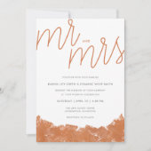 銅モダンブラシ線結婚式招待状 招待状 (正面)