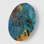 銅モダンメタリックブルー金ゴールド ラージ壁時計 (傾斜)