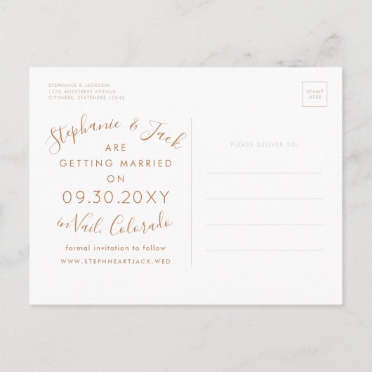 銅モダン日付の保存 | U PICK COLOR 案内ポストカード (裏面)