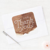 銅モダン色シンプル結婚感謝してい君 スクエアシール (封筒)