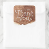 銅モダン色シンプル結婚感謝してい君 スクエアシール (バッグ)