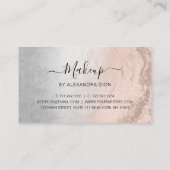 銅モダン金ゴールドグリッター銀メイクアップアーティスト ロイヤリティカード (裏面)