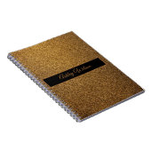 銅モダン金ゴールドブラックフレームグリッター ノートブック (右側)