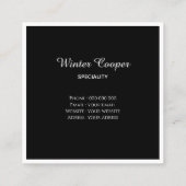 銅モダン金ゴールドブラックフレームミニマリスト スクエア名刺 (裏面)