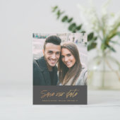 銅モダン金ゴールド頭蓋骨 | 日付救の写真 案内ポストカード (スタンド正面)