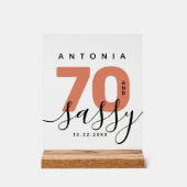 銅モダン70ガーリーおよびサッシー誕生日 アクリルサイン (正面)