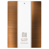 銅モノグラムの茶色ブラシ仕上げ金属事業 クリップボード (裏面)