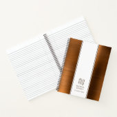 銅モノグラムの茶色ブラシ仕上げ金属事業 ノートブック (内部)