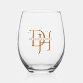 銅モノグラムミニマリストワイン16オズグラス ステムなしワイングラス (正面)