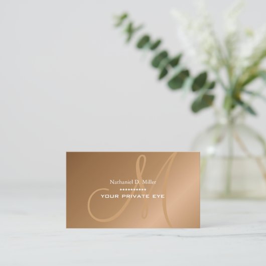 銅モフェイクノグラム 名刺 (スタンド正面)