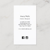 銅モンステラ熱帯リーフロゴ内部デザイン 名刺 (裏面)