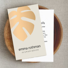 銅モンステラ熱帯リーフロゴ内部デザイン