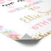 銅ユニコーン誕生日ウェルカムサイン ポスター (角)