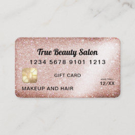 銅ユニークグリッタークレジットカードギフト証明書 名刺