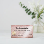 銅ユニークグリッタークレジットカードギフト証明書 名刺 (スタンド正面)