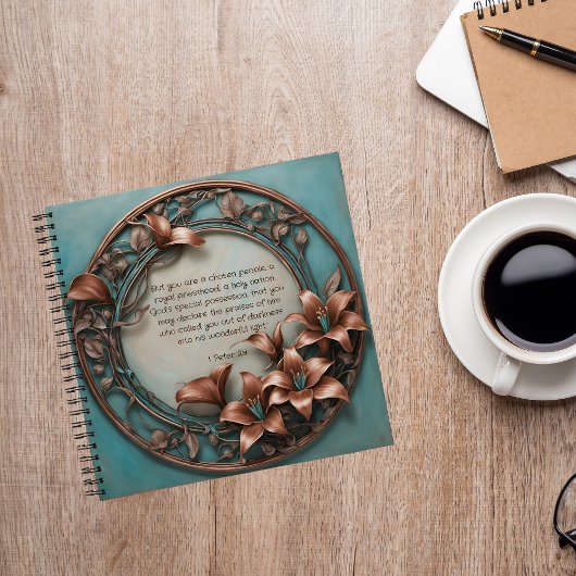 銅ラウンドフローラGod Journalで時間を過ごす ノートブック