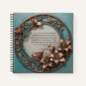 銅ラウンドフローラGod Journalで時間を過ごす ノートブック (正面)