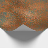 銅ラストブルーパティナメタリック抽象芸術ティール（緑がかった色）ルクス ラッピングペーパー (角)