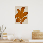 銅リネンバナナプラントコラージュ ポスター (キッチン)