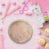 銅リースピンクローズ金ゴールドローレルブライダル結婚ズ ペーパープレート (パーティー)