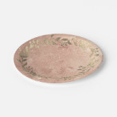 銅リースピンクローズ金ゴールドローレルブライダル結婚ズ ペーパープレート (アングル)