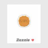 銅ワックスシフェイクールモノグラムカスタム シール (シート)