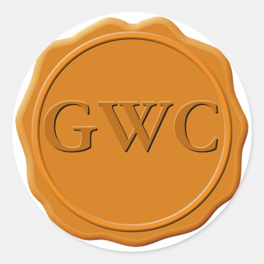 銅ワックスシフェイクールモノグラムカスタム ラウンドシール (正面)