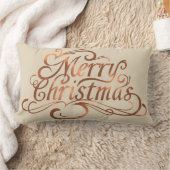 銅一見のメリークリスマスの原稿のデザイン ランバークッション (ブランケット)