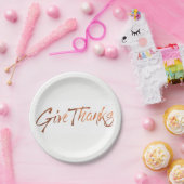 銅一見は感謝の原稿の感謝祭のデザインを与えます ペーパープレート (パーティー)