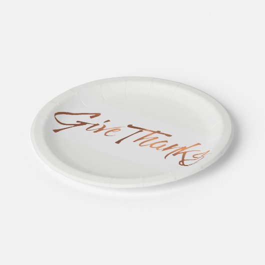 銅一見は感謝の原稿の感謝祭のデザインを与えます ペーパープレート (アングル)