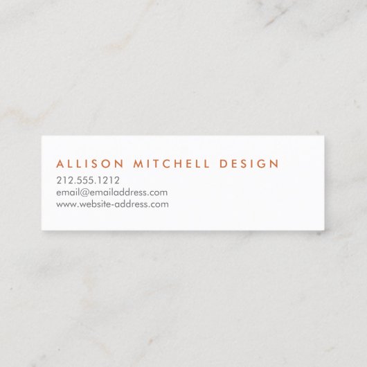 銅上のオフセット円モノグラムフェイク スキニー名刺 (裏面)