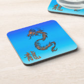 銅中国のドラゴンオンブルー飲み物用コースター コースター (左側)