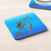 銅中国のドラゴンオンブルー飲み物用コースター コースター (左側)