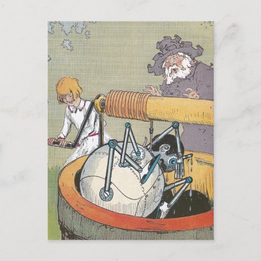 銅人が井戸から救出される ポストカード (正面)