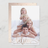 銅信じ赤面手書きスクリプト写真 シーズンカード (正面/裏面)