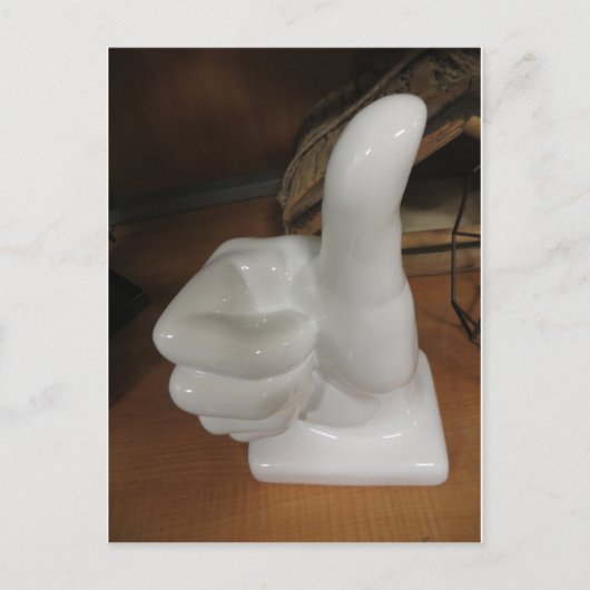 銅像に親指を立てる ポストカード (正面)