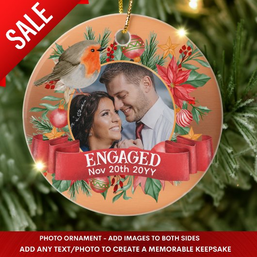 銅写真ヴィンテージツリーパーソナライズされた飾 セラミックオーナメント