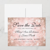 銅冬のワンダーランドエレガント日付を保存 案内ポストカード (正面/裏面)