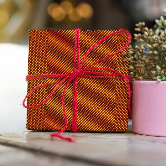 銅効果モイストライプレトリップ（幻覚体験）のような抽象芸術 ラッピングペーパー