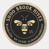 銅動揺してと黒のハネビーモダン蜂蜜 ラウンドシール (正面)