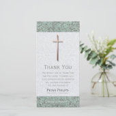 銅十字石1葬儀フォトカードありがとう サンキューカード (スタンド正面)