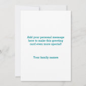 銅及びエレガントティール(緑がかった色)枠ファミリー写真コラージュ カード (裏面)