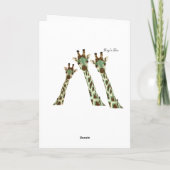 銅及びティール（緑がかった色）のキリンの最も最高のな父の日カード カード (裏面)