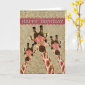 銅及びローザのキリンのハッピーバースデーカード カード (黄色い花)